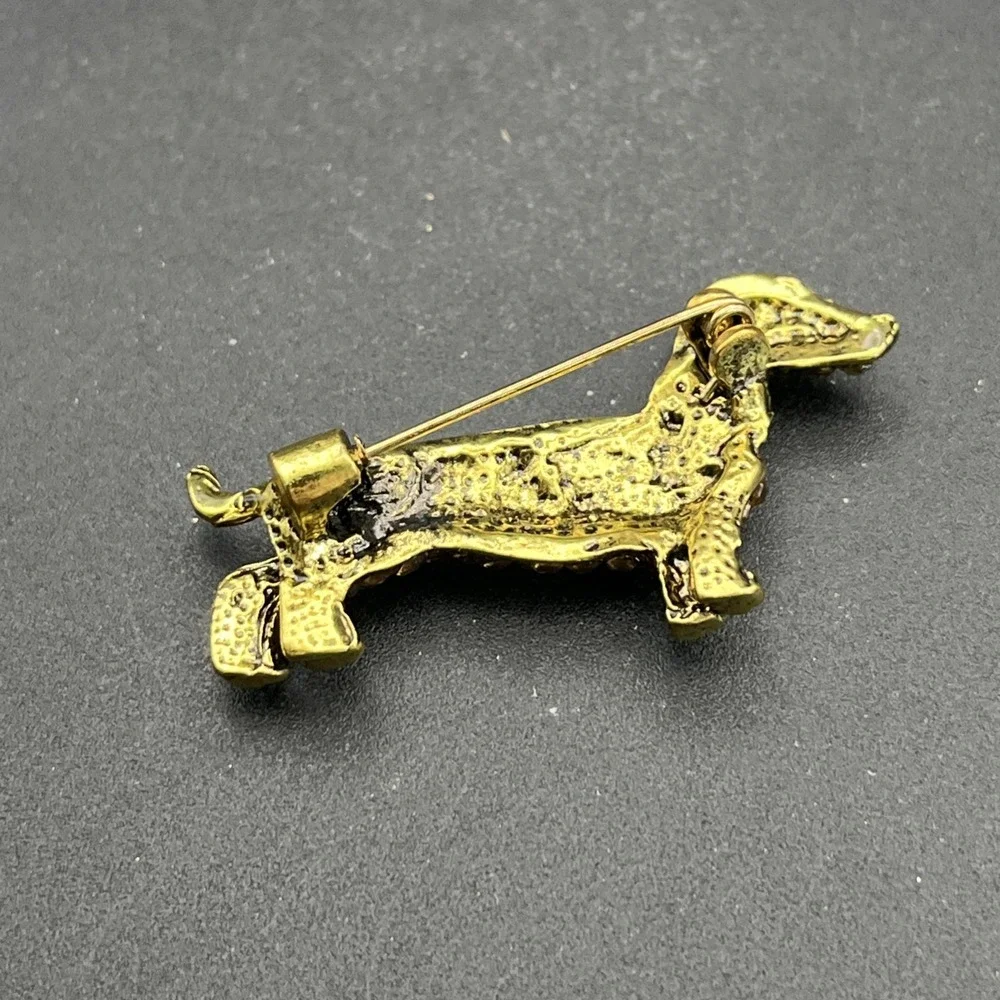 Dachshund Dog Rhinestones Bedazzled Bling Lapel‎ Hat Pin
